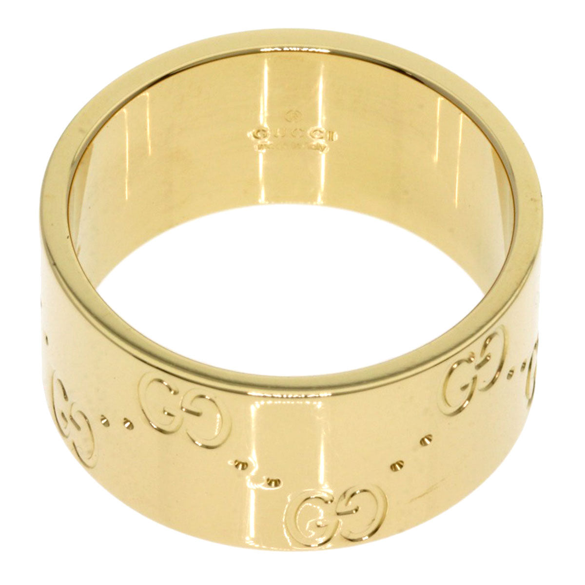 GUCCI Ring 18K Yellow Gold gold Icon wide # 13