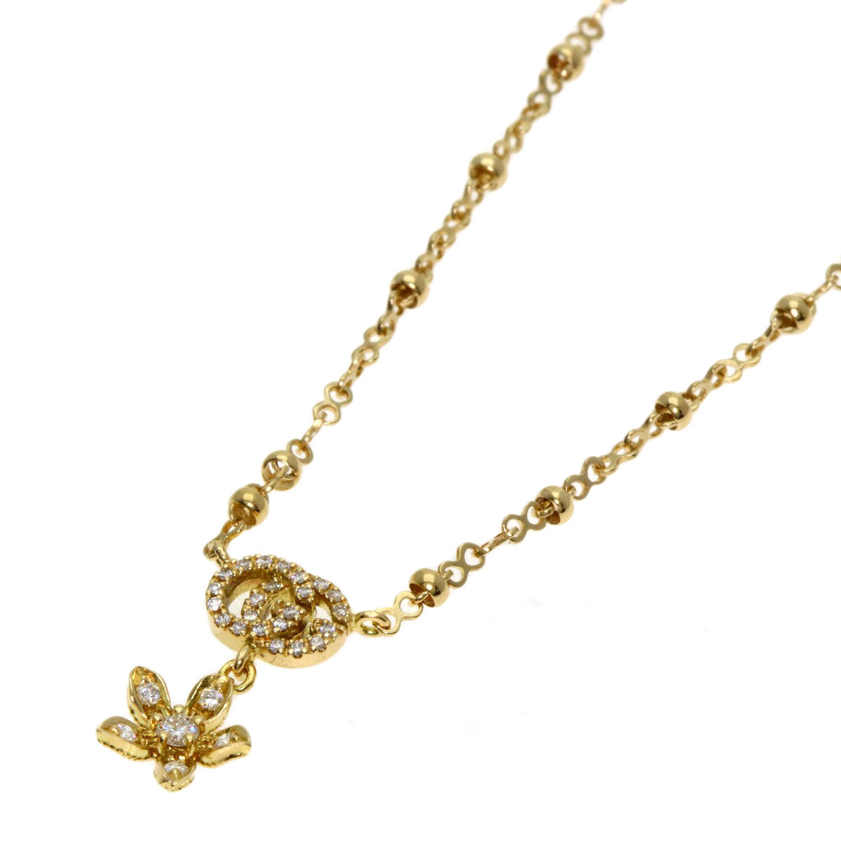 GUCCI Necklace 18K Yellow Gold gold Flora Diamond