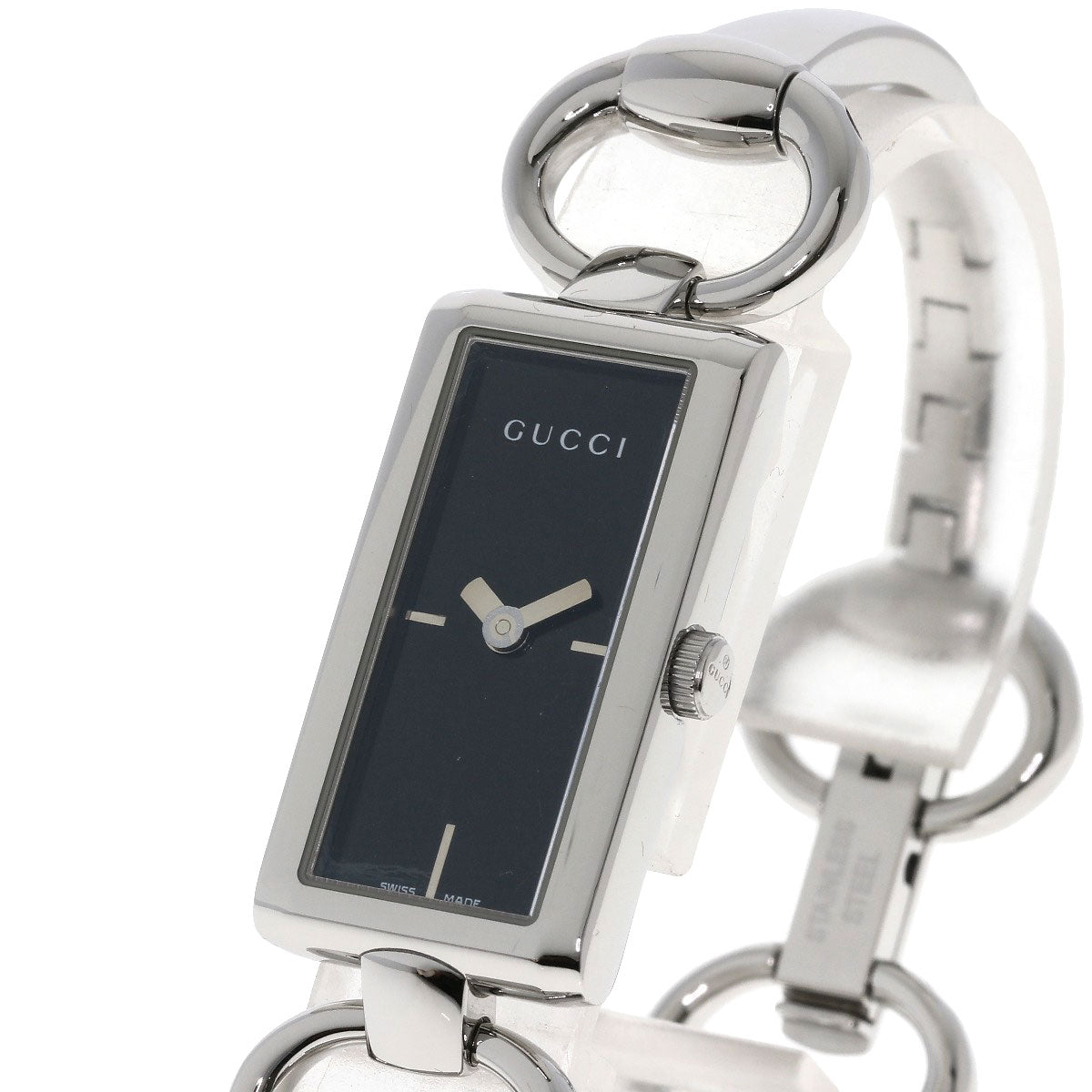 GUCCI Watches Quartz YA119 Stainless Steel Silver Square face black dial