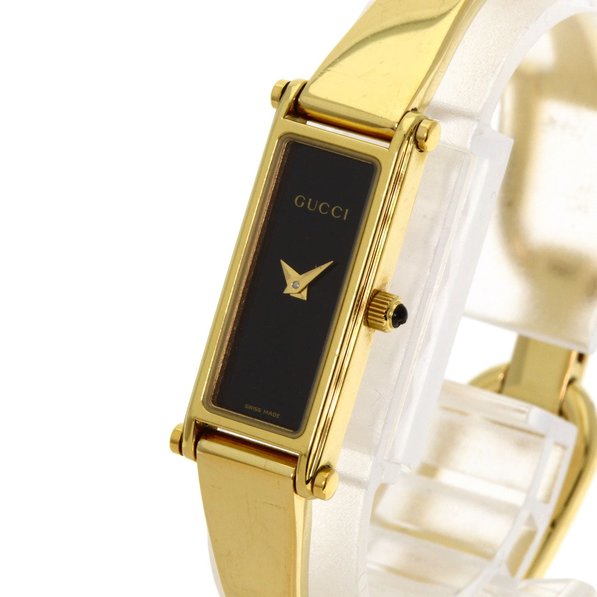 GUCCI Watches Quartz 1500L Gold Plated gold Square face black dial