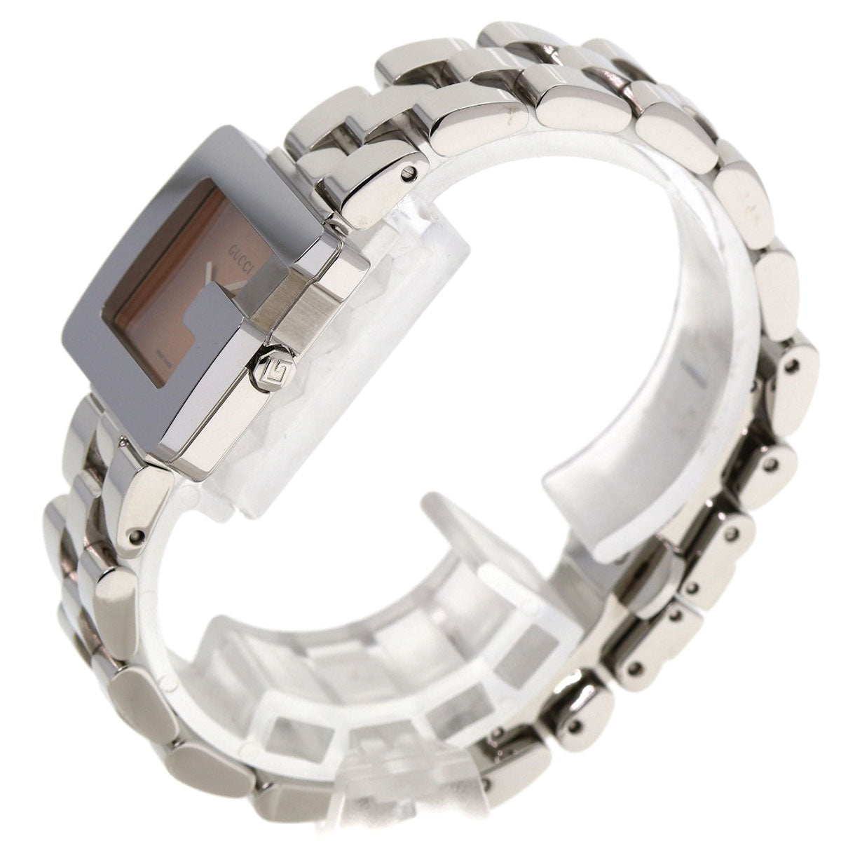 GUCCI Watches Quartz 3600L Stainless Steel Silver G square face pink dial
