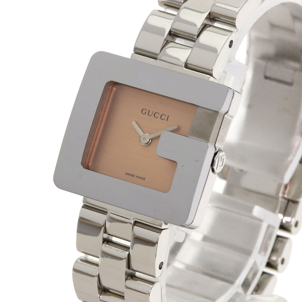 GUCCI Watches Quartz 3600L Stainless Steel Silver G square face pink dial