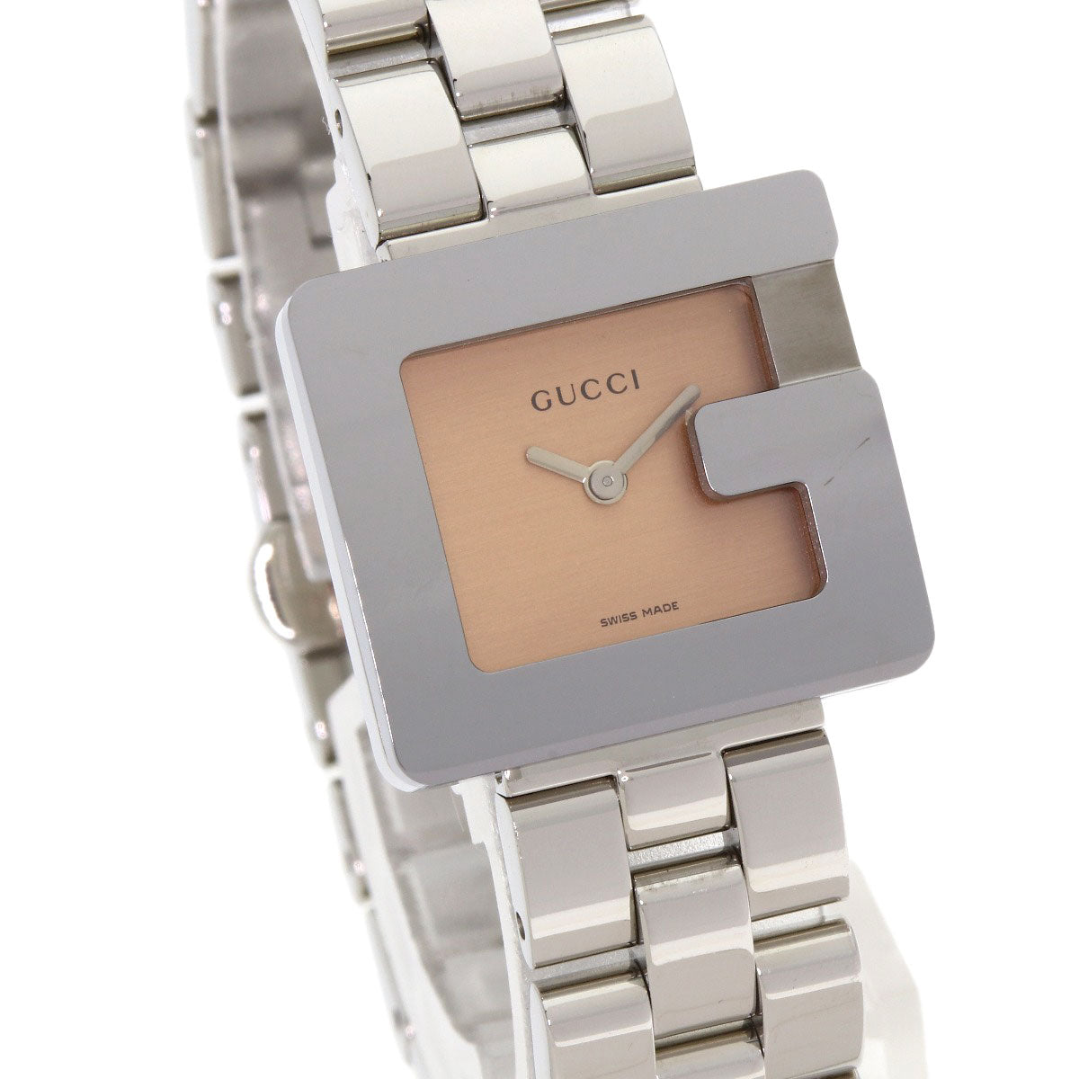 GUCCI Watches Quartz 3600L Stainless Steel Silver G square face pink dial