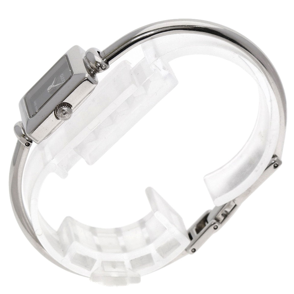 GUCCI Watches Quartz 1900L Stainless Steel Silver Square face bangle black dial