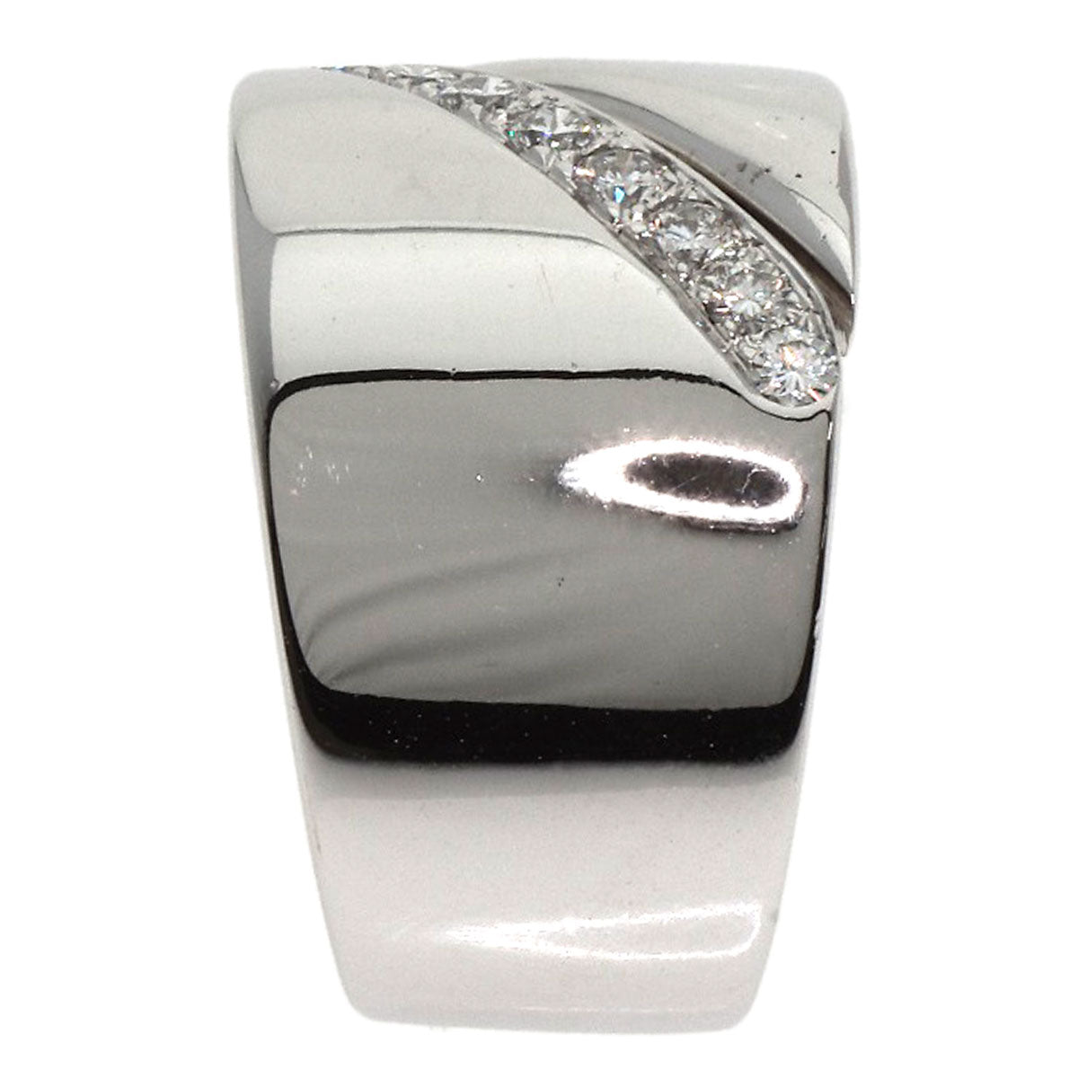 HERMES Ring K18WG Silver Diamond # 48