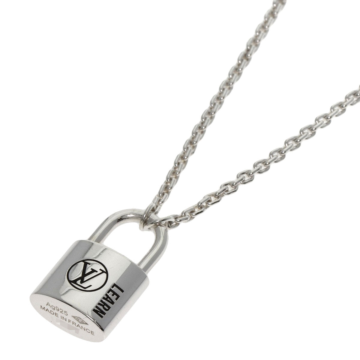 LOUIS VUITTON Necklace SV Silver Lockit Learn