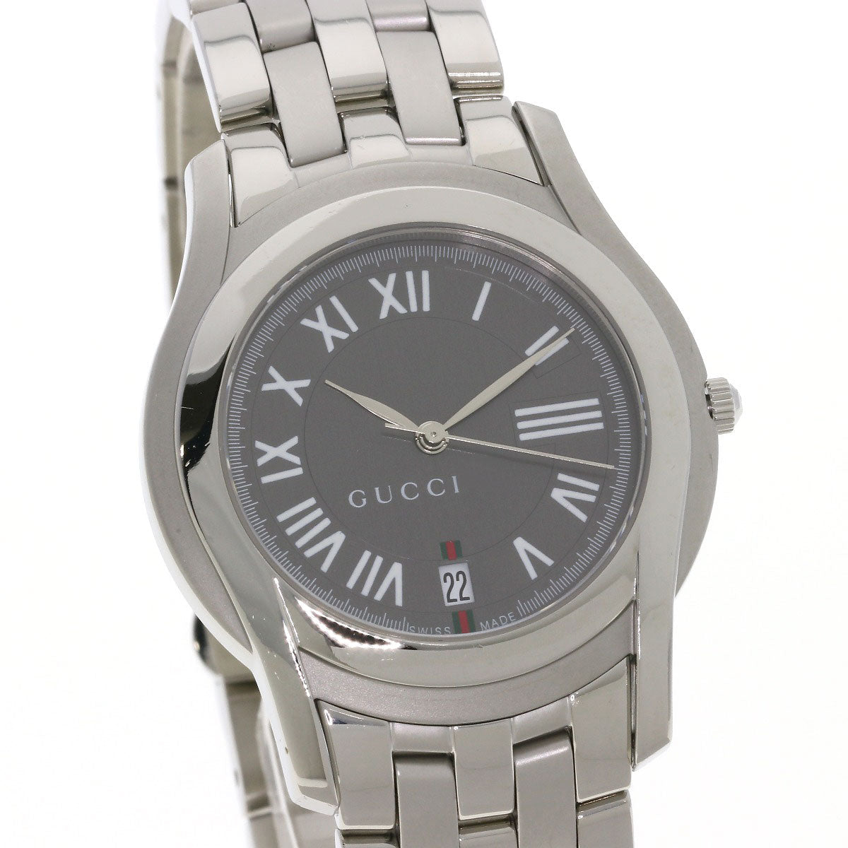 GUCCI Watches Quartz 5500M Stainless Steel Silver Round face gray dial