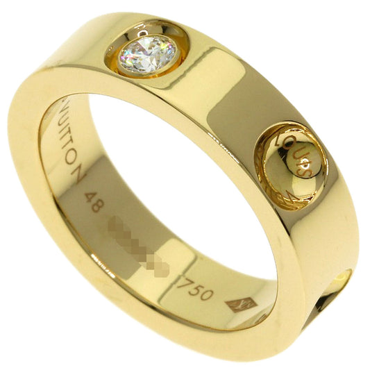 LOUIS VUITTON Ring 18K Yellow Gold gold Petite Bourg 1P Diamond #48