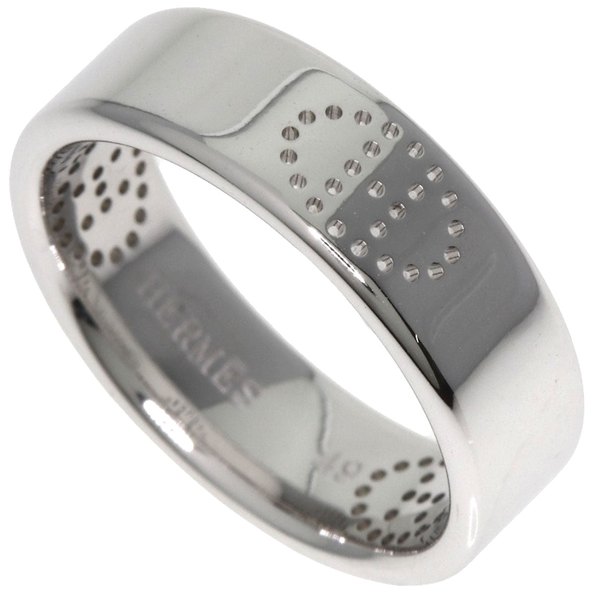 HERMES Ring K18WG Silver Eclipse Ruban #49