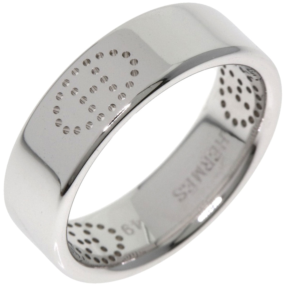 HERMES Ring K18WG Silver Eclipse Ruban #49