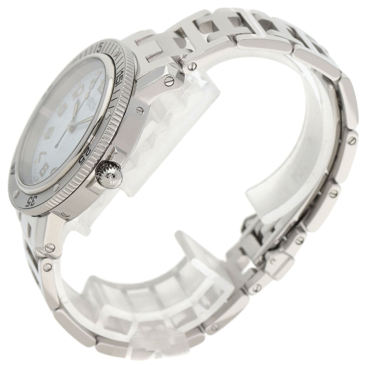 HERMES Watches Quartz CL7.710 Stainless Steel Silver Clipper diver white dial