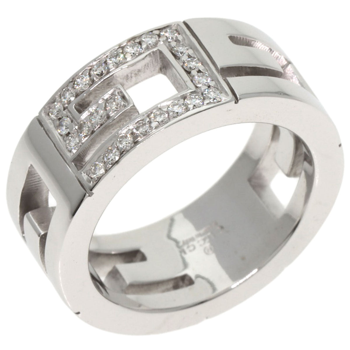 GUCCI Ring K18WG Silver Multiple Diamonds