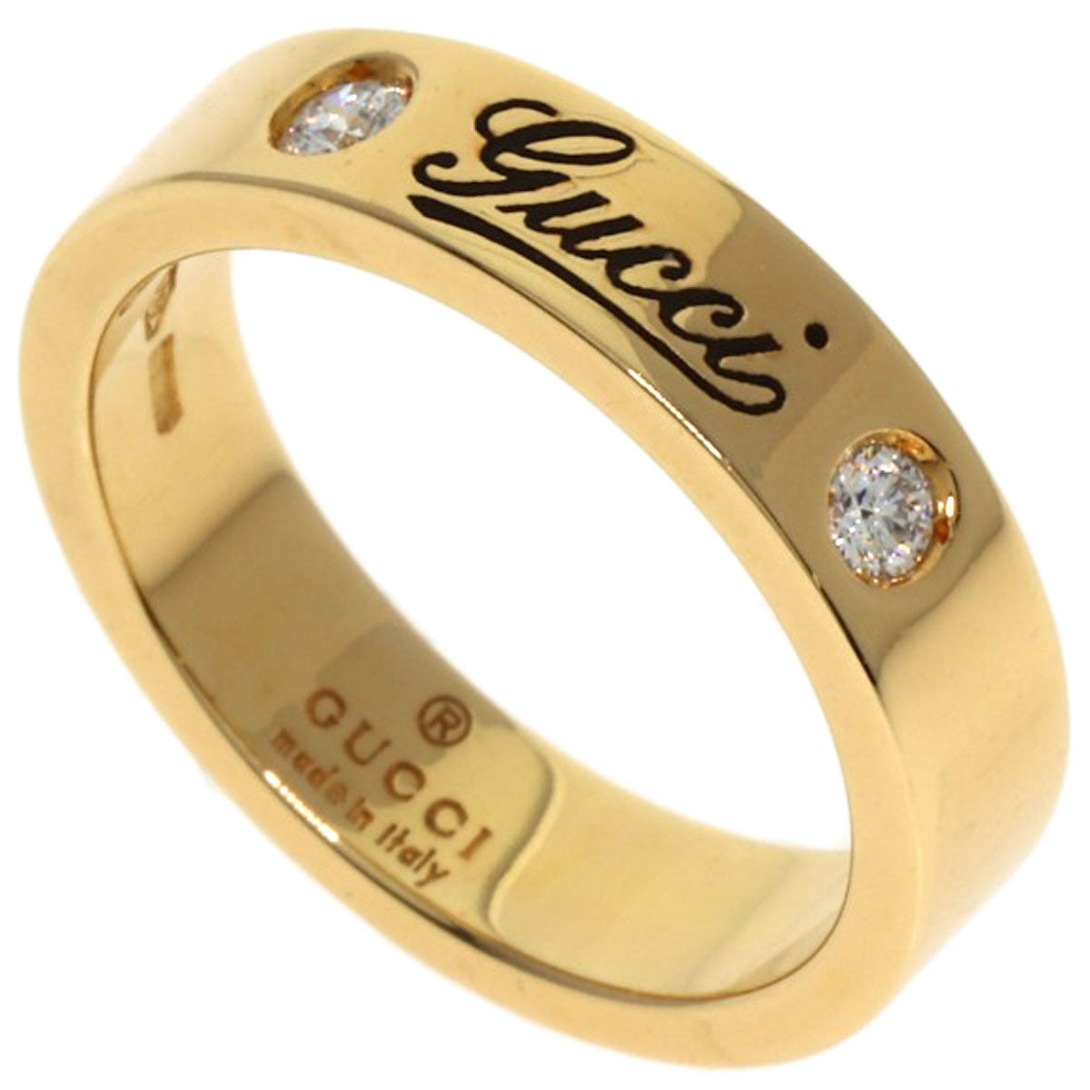 GUCCI Ring 18K Yellow Gold gold Icon Print 2P Diamond #5