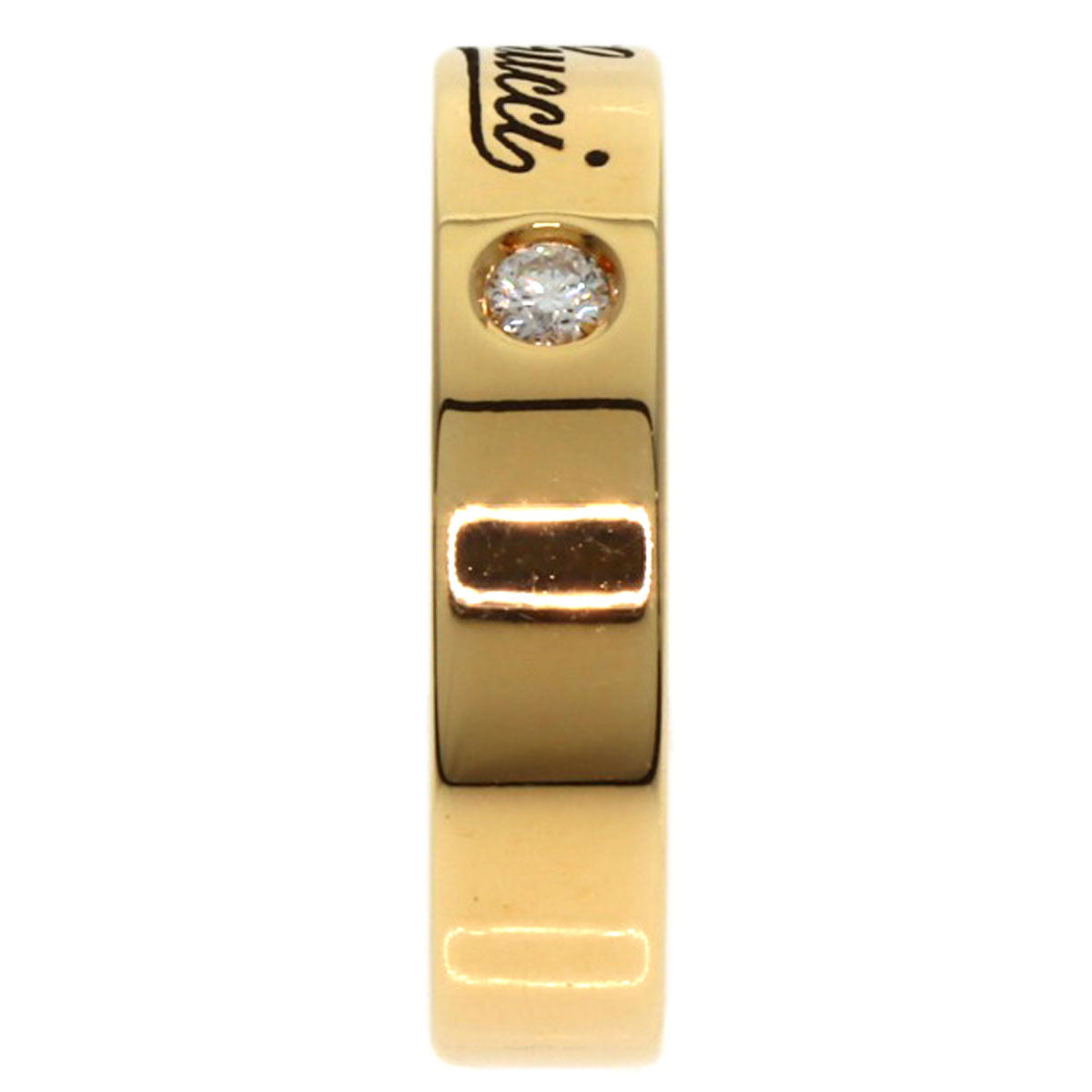 GUCCI Ring 18K Yellow Gold gold Icon Print 2P Diamond #5