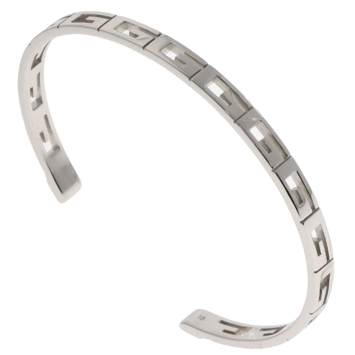 GUCCI bracelet K18WG Silver G Logo Bangle #18