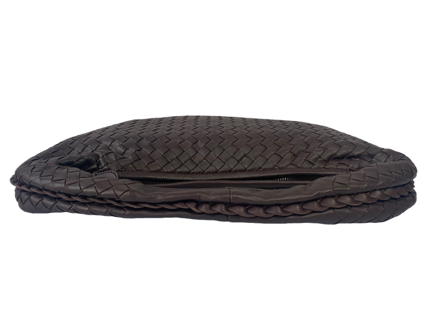 Bottega Veneta Intrecciato Hobo Bag Medium Chocolate Brown Lambskin leather with Mirror