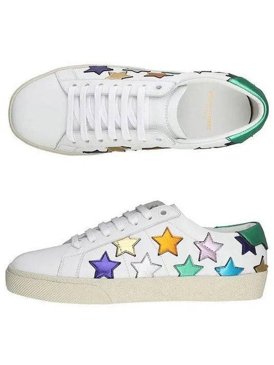Luxury Saint Laurent Trending 2025 Women's California Multimetal Star Low Top Sneakers White