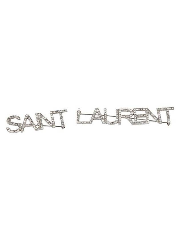 Luxury Saint Laurent Trending 2025 Crystal Brass Pin Brooch Oxidized Silver