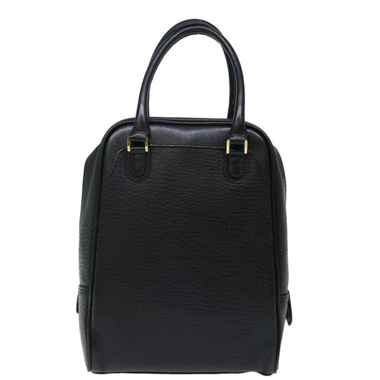 Luxury BurberrySs Shoes case Hand Bag Leather Black Auth 72670