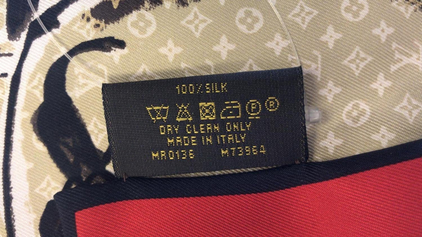 LOUIS VUITTON Silk Monogram Trunks Bandeau Brown/Red