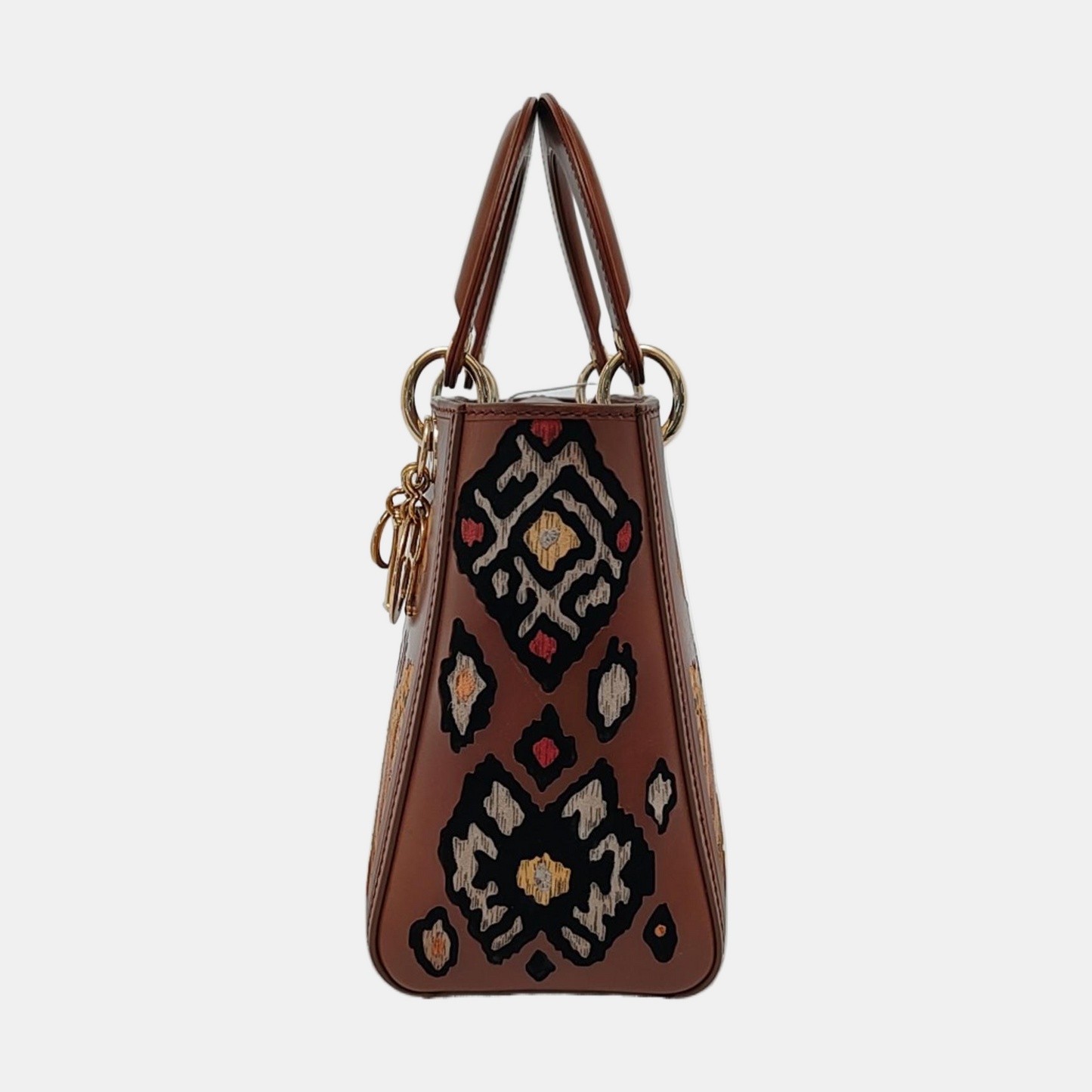 Lady Dior Medium K11 Original Masters Brown Floral Carved Calfskin
