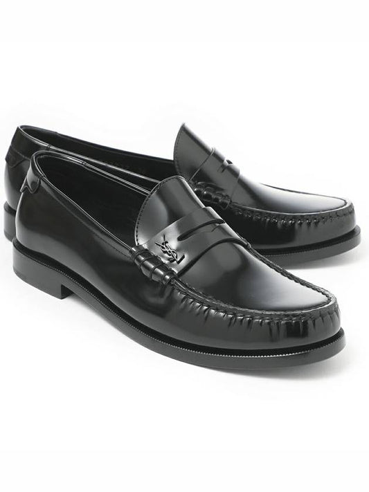 Luxury Saint Laurent Trending 2025 Women's Monogram Le Penny Loafer Black