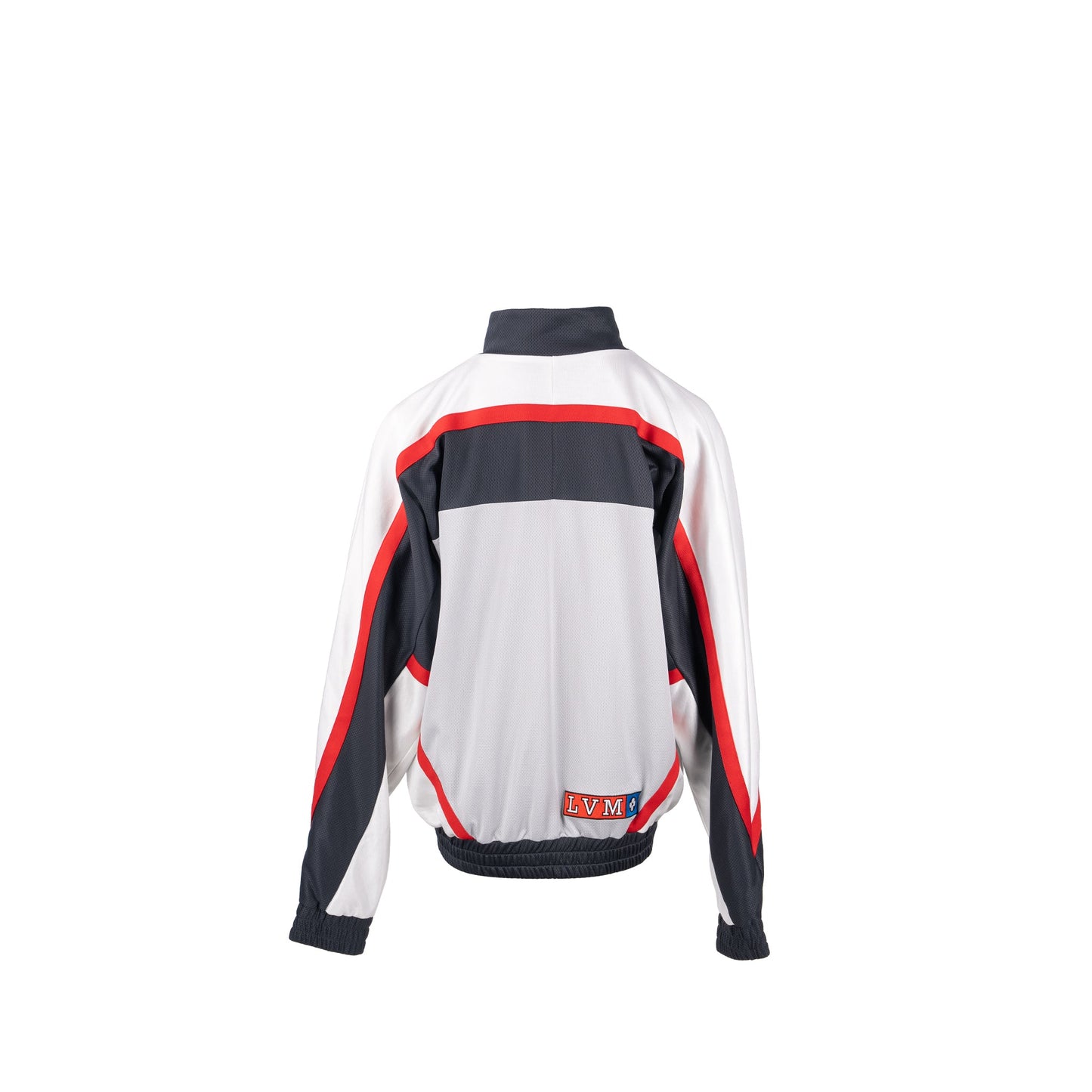 LOUIS VUITTON Size M Embellished Graphic Hockey Tracktop Zip-Up Jacket Polyester White/Multicolour
