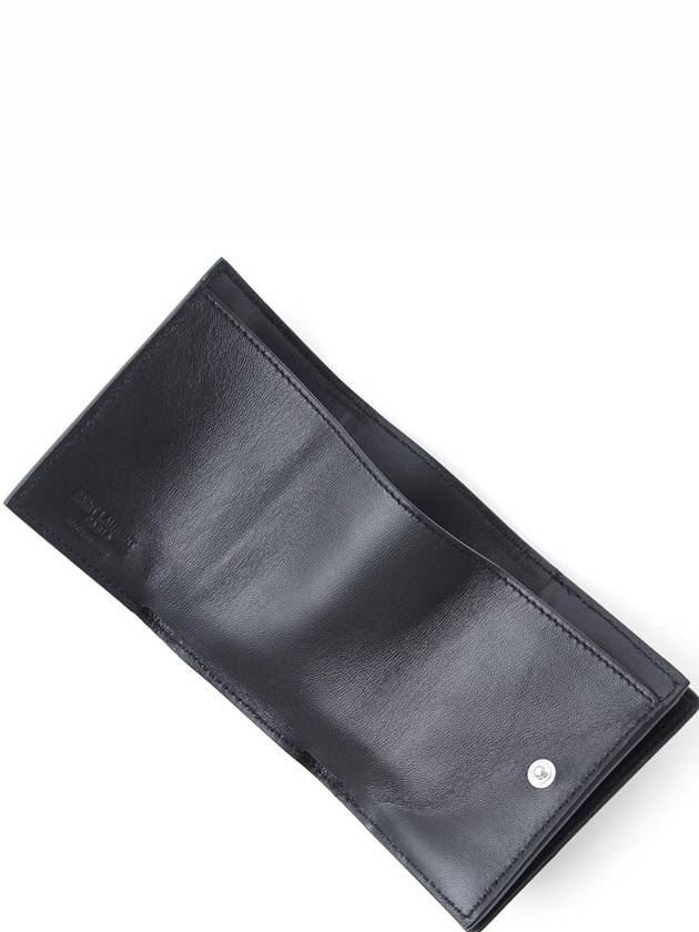 Luxury Saint Laurent Trending 2025 Tiny Peblogo Trifold Half Wallet Black