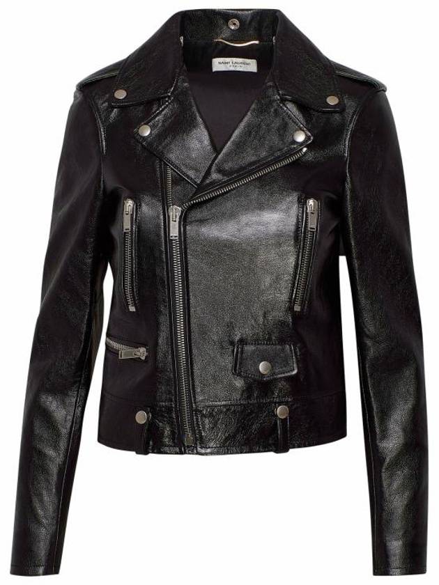 Luxury Saint Laurent Trending 2025 Classic Leather Biker Jacket Black
