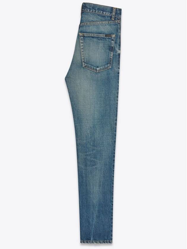 Luxury Saint Laurent Trending 2025 Logo Patch High Waist Jeans Blue