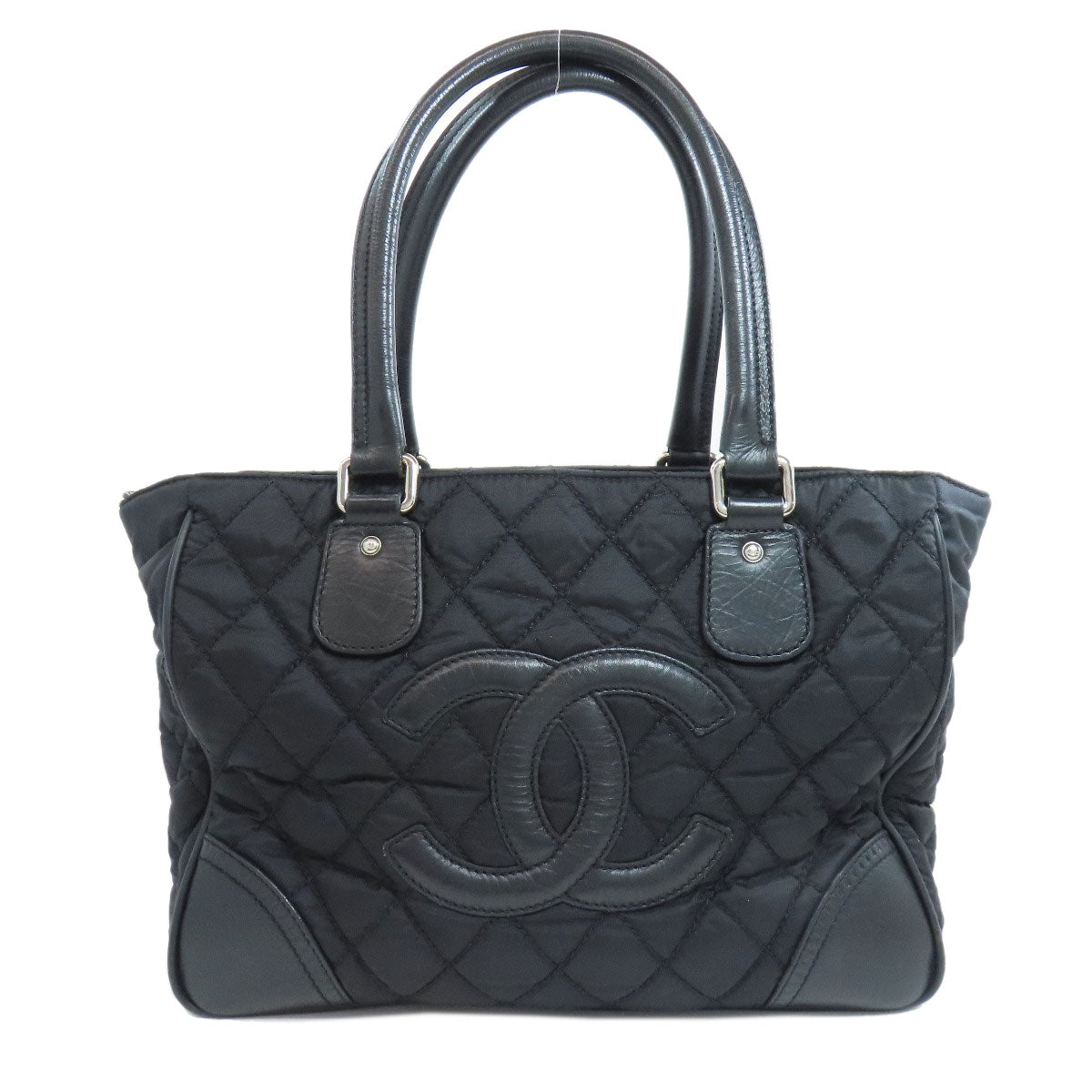 CHANEL Tote Bag Nylon black Paris New York SilverMetal