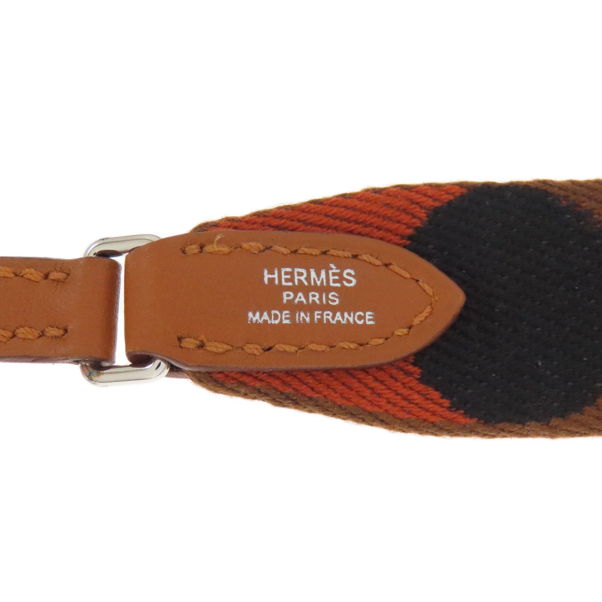HERMES Shoulder strap canvas Brown sangre flipper ball Women