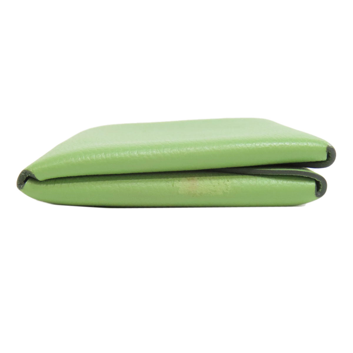 HERMES Coin case Evercolor green Calvi duo Women