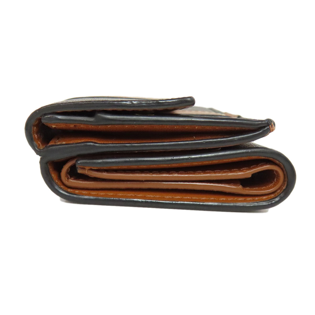 CELINE Bifold Wallet PVC Brown Tri-fold Wallet Macadam Women