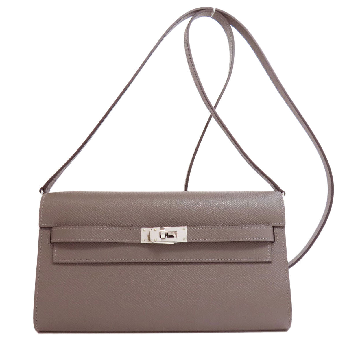 HERMES Long Wallet Purse Epsom gray Kelly To Go SilverMetal Women