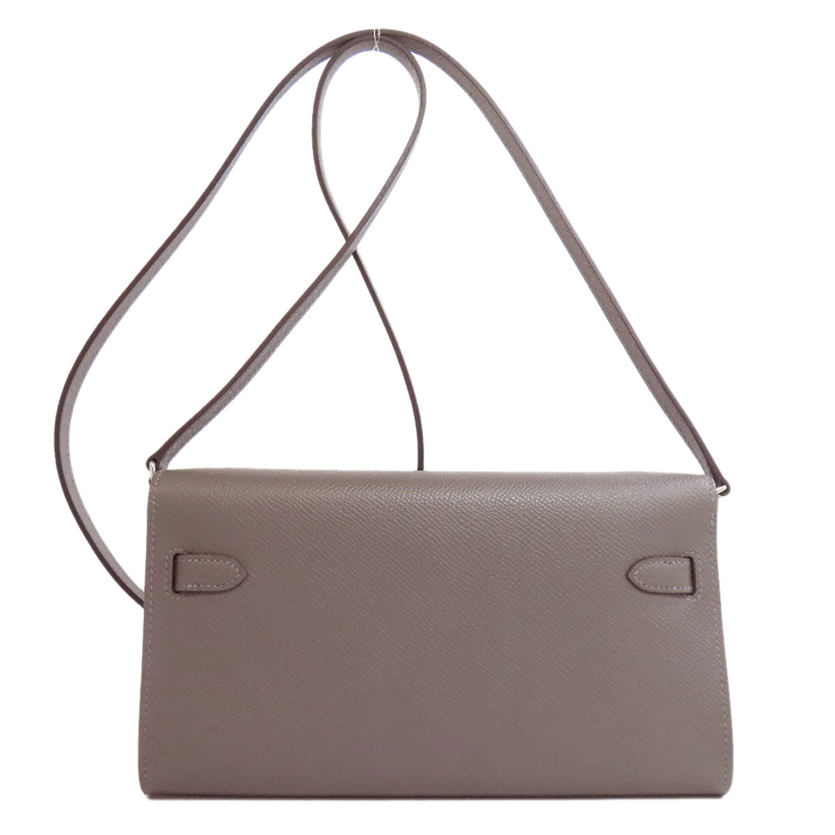 HERMES Long Wallet Purse Epsom gray Kelly To Go SilverMetal Women