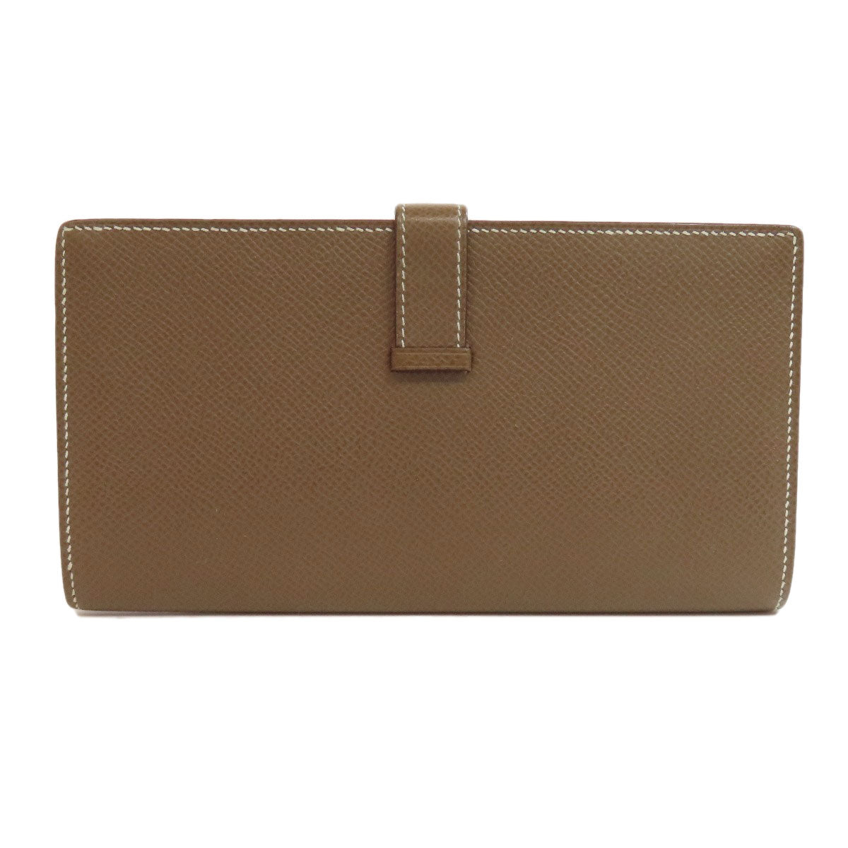 HERMES Long Wallet Purse Epsom beige Bearn soufflet etope SilverMetal Women
