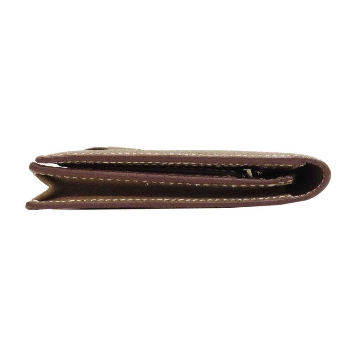 HERMES Long Wallet Purse Epsom beige Bearn soufflet etope SilverMetal Women