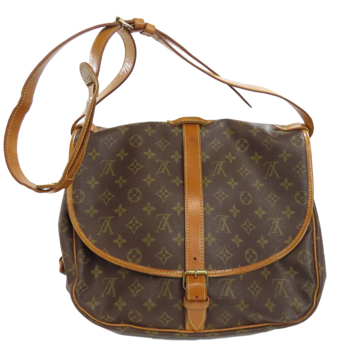 LOUIS VUITTON Shoulder Bag M42254 Monogram canvas Brown Saumur