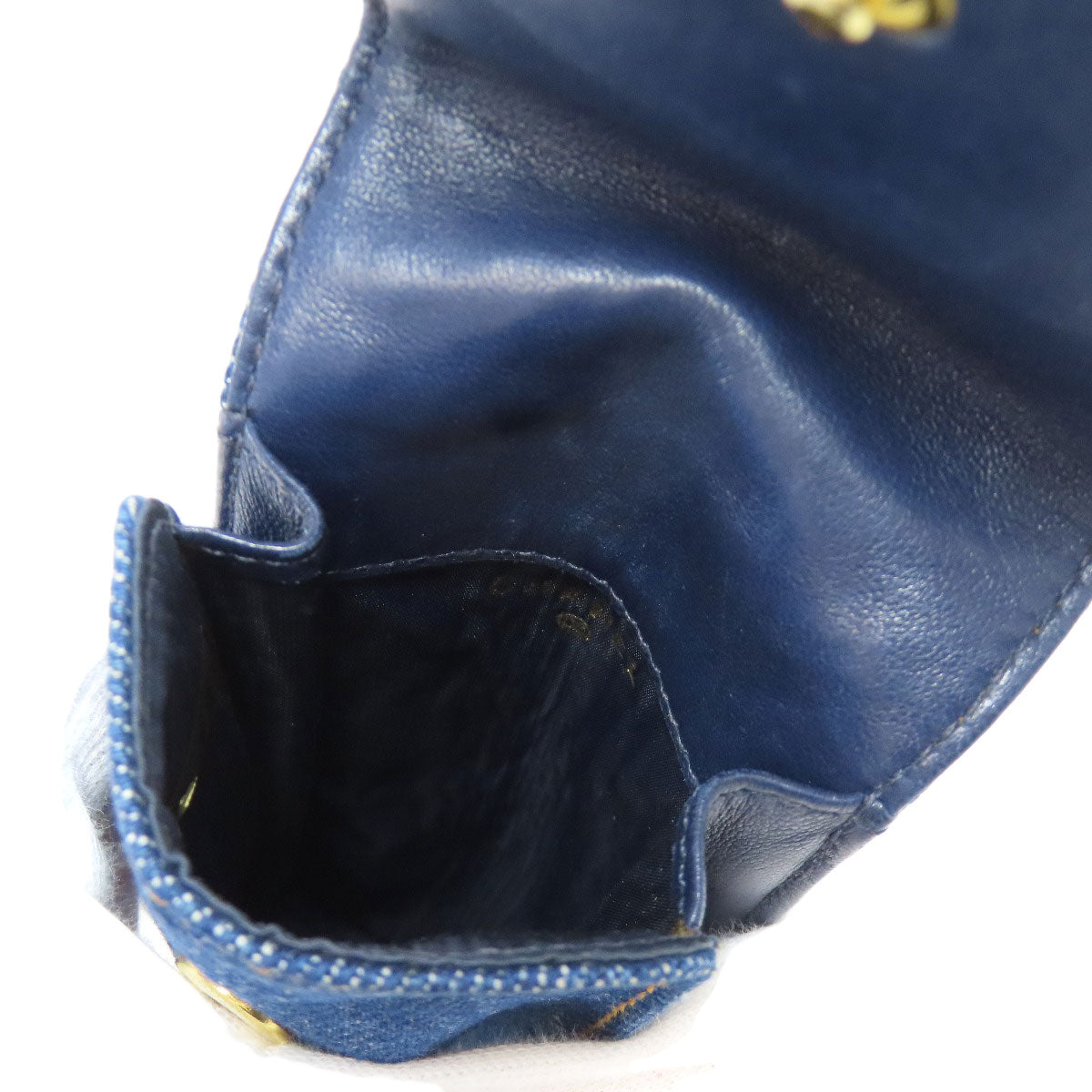 CHANEL glasses case denim blue COCO Mark Women