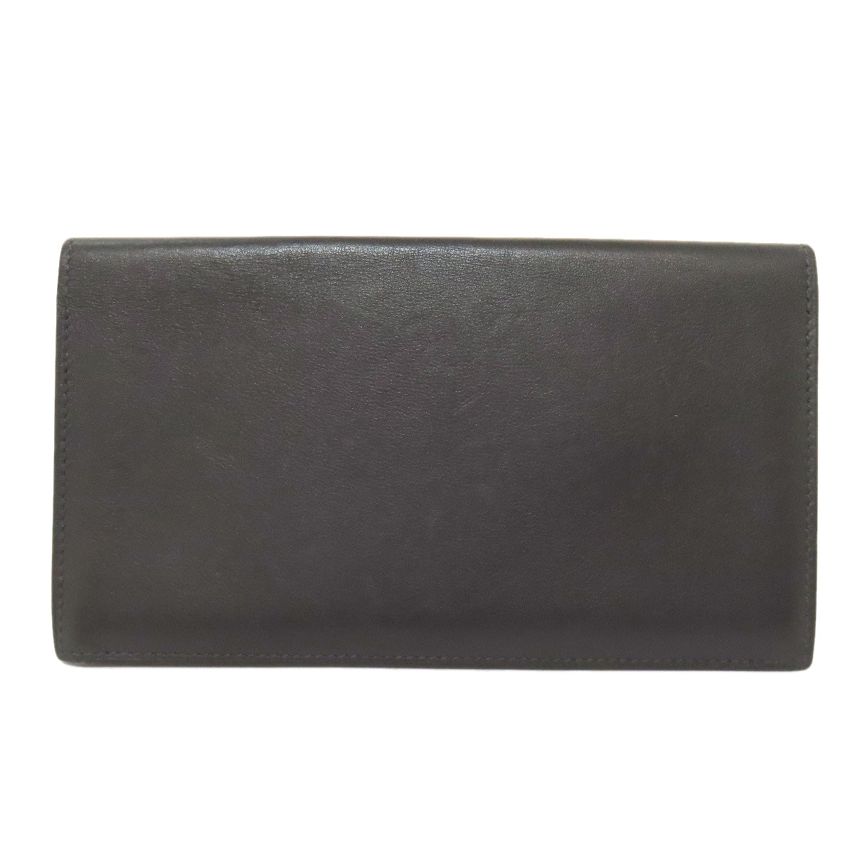 HERMES Long Wallet Purse Calfskin gray Citizen Twill Long Silk Inn Women