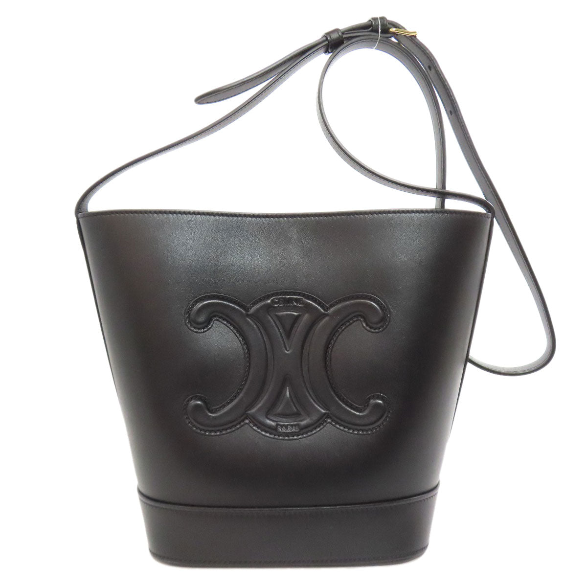 CELINE Shoulder Bag Calfskin black Small Bucket Cuir Women