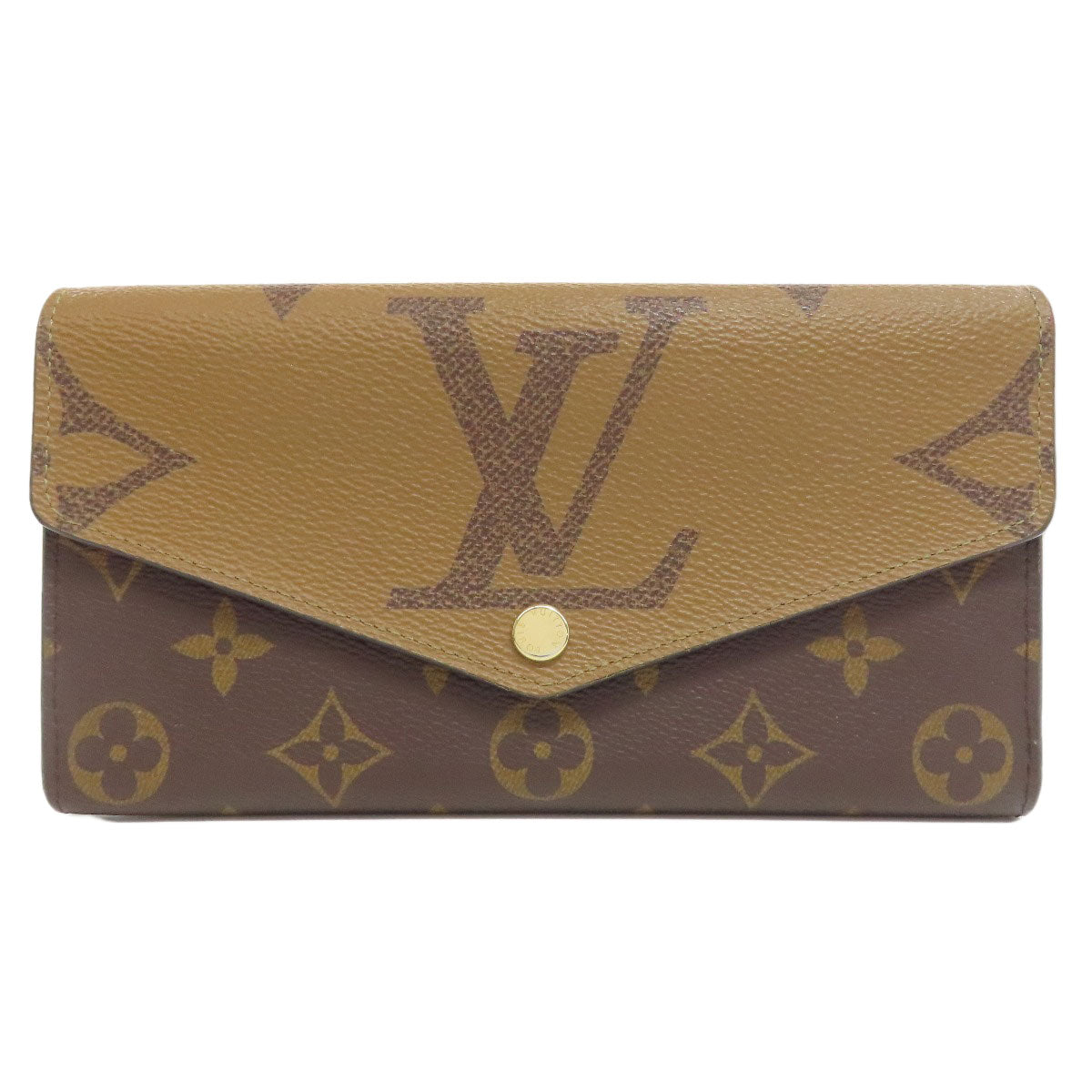 LOUIS VUITTON Long Wallet Purse M80726 Monogram Giant Brown Portefeuille Sara