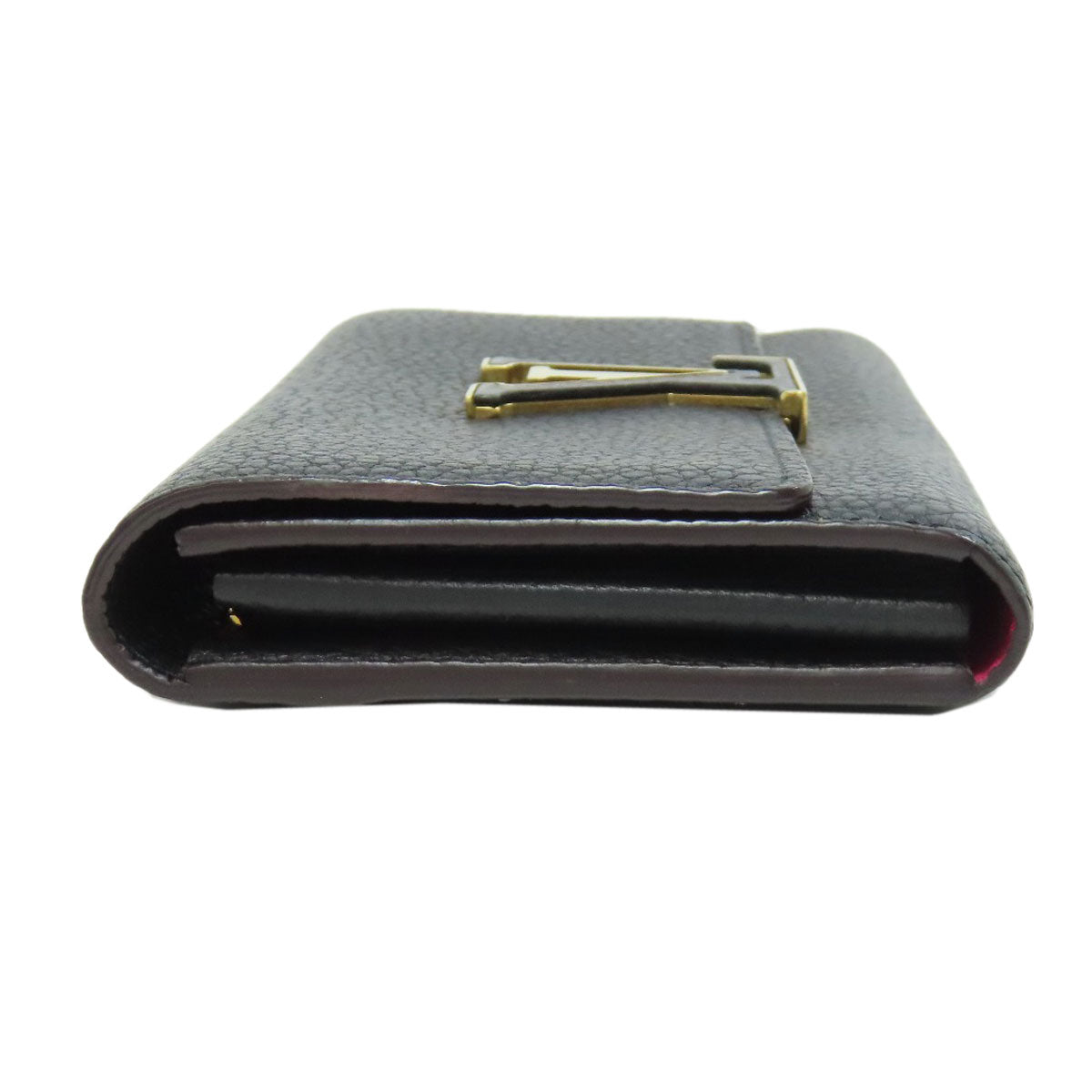 LOUIS VUITTON Long Wallet Purse M61248 Taurillon Clemence black Portefeuille Capsine