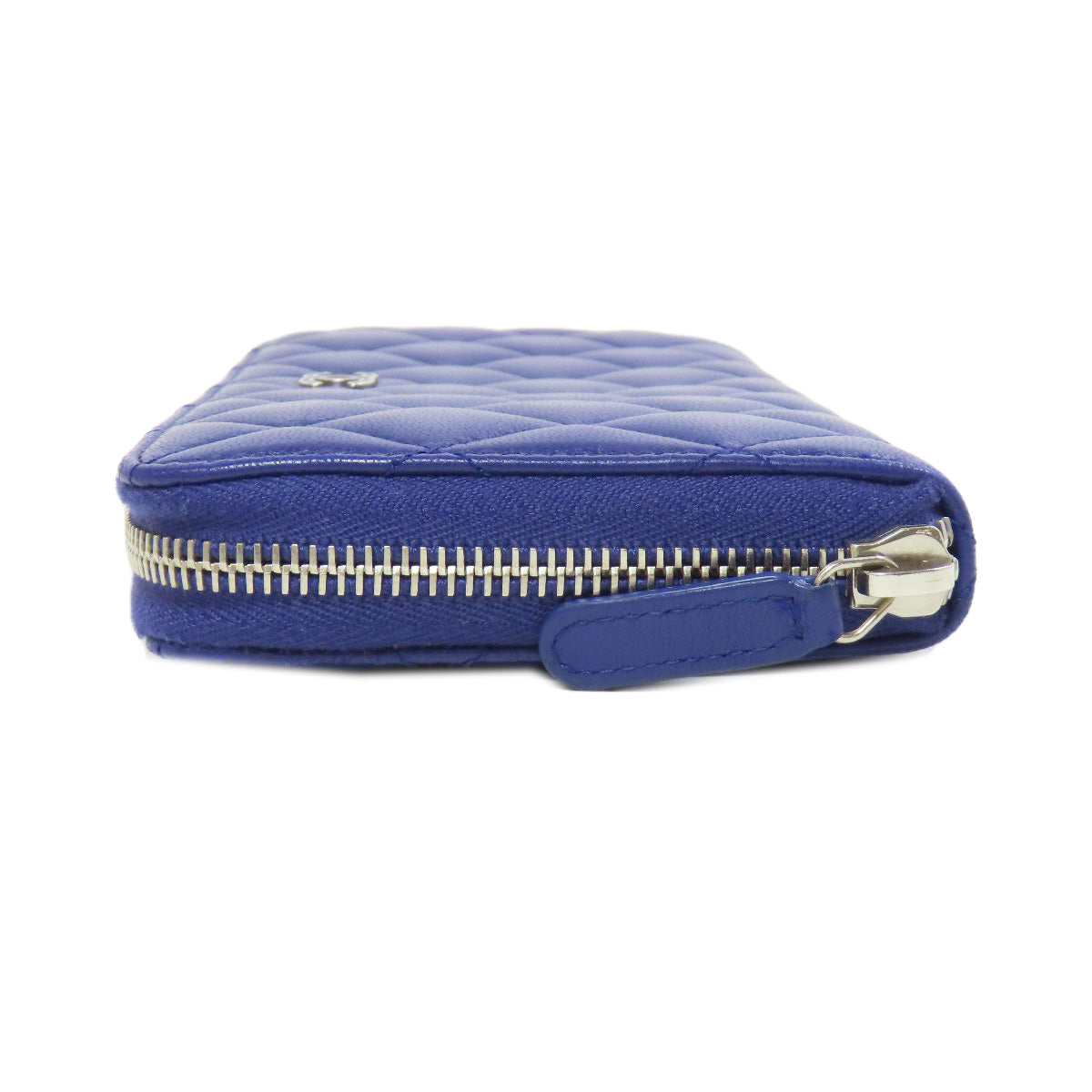 CHANEL Long Wallet Purse lambskin purple Matelasse COCO Mark SilverMetal