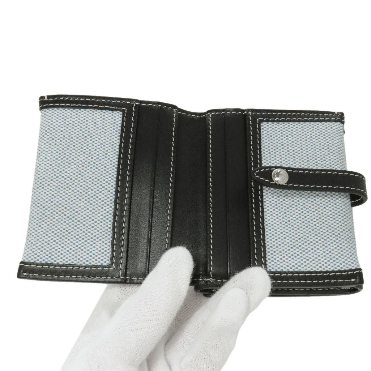 BURBERRY Bifold Wallet canvas blue logo Women