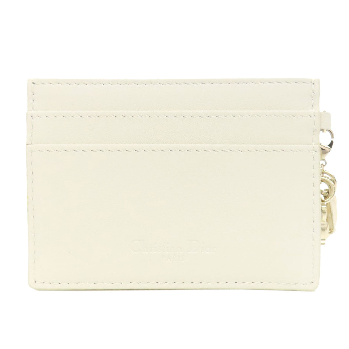 Christian Dior Card Case leather white Heart Lady Dior Women