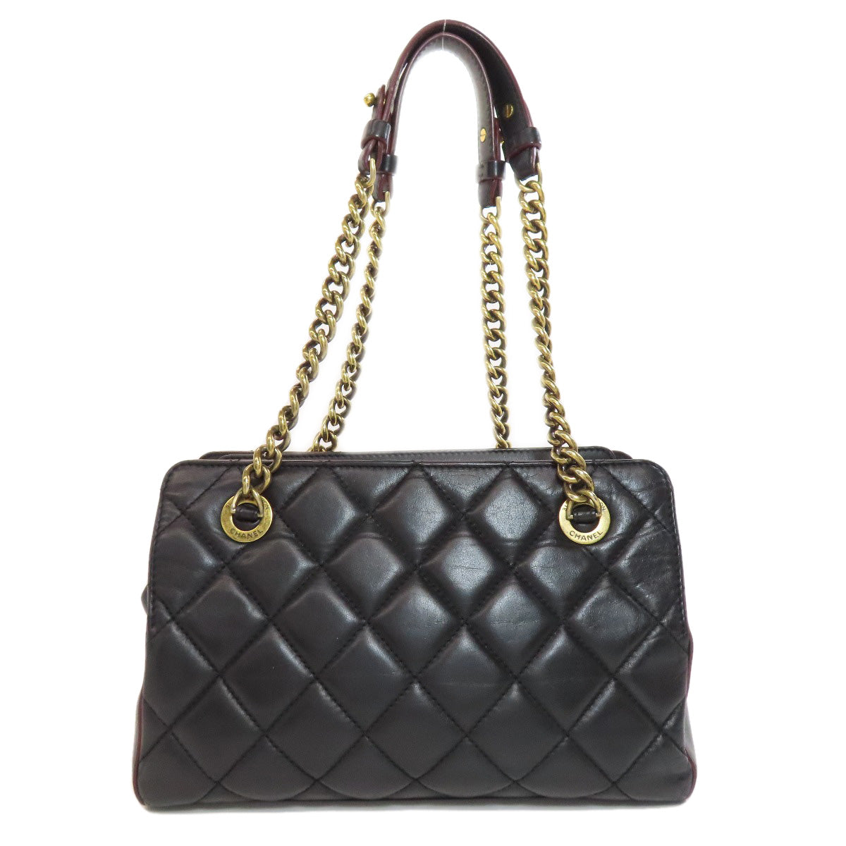 CHANEL Shoulder Bag lambskin black Chain Bag Matelasse Gold Metal