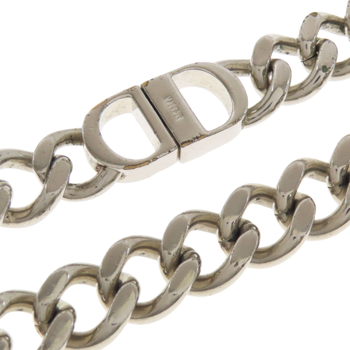Christian Dior Necklace metallic Silver Chain link Women