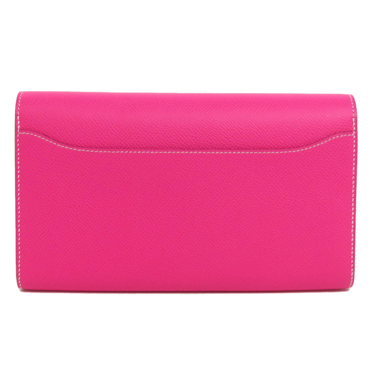 HERMES Long Wallet Purse Epsom pink Constance Long SilverMetal Women